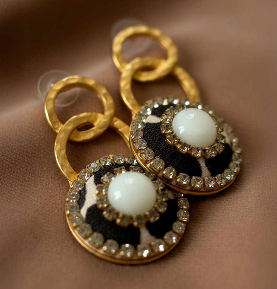 Orecchini Chic Tigrato Black and White